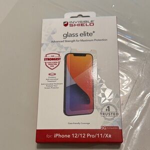 InvisibleShield Glass Elite+ Tempered Glass Screen Protector for iPhone (Black)